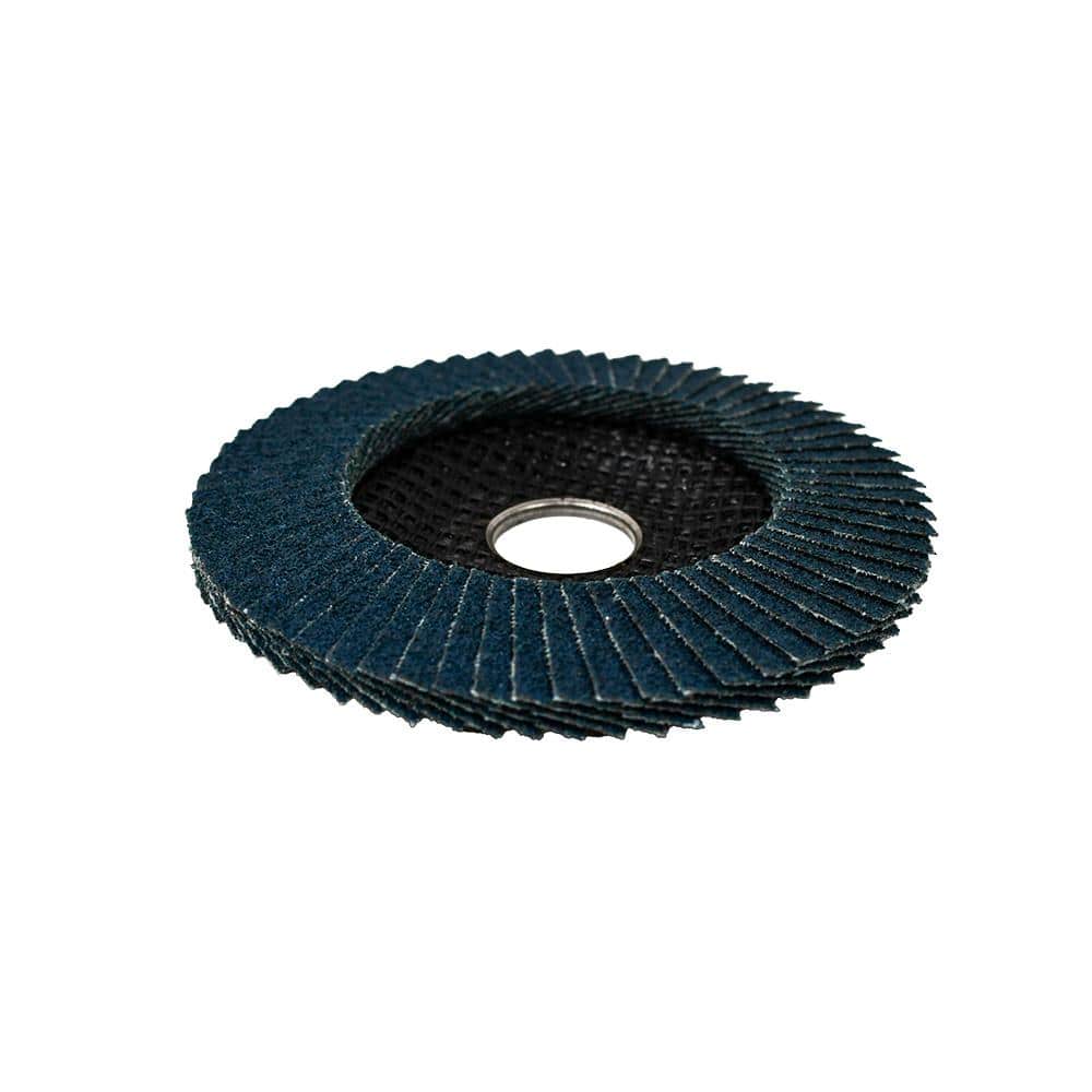 RIDGID 4-1/2 in. x 7/8 in. Flap Discs 40 Grit Type 29 Blue Zirconia ZA40 for use on Right Angle Grinders (2)