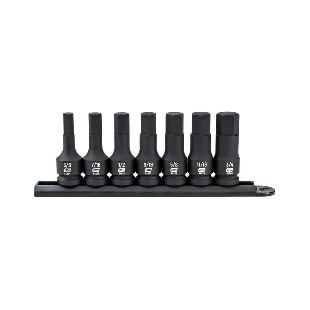 GEARWRENCH 1/2 in. Drive SAE Hex Bit Impact Socket Set (7-Piece)