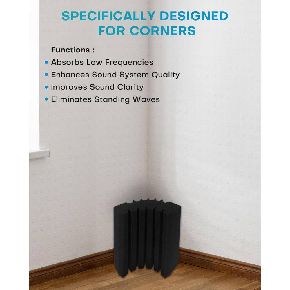 Laybus 9.8 in. x 9.8 in. x 4.7 in. Bass Traps Acoustic Foam Corner (8-Pack), High Density and Fire-Proof, Acoustic Panels (3)