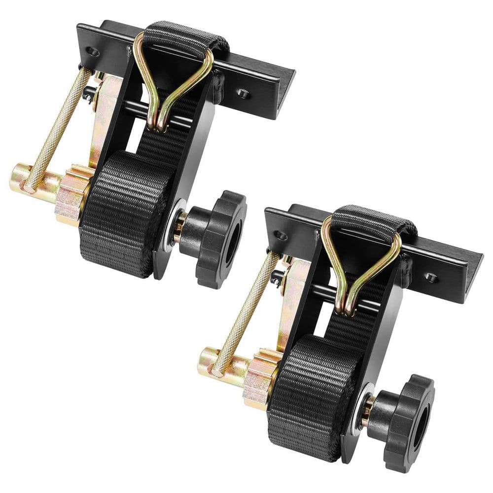 Helhom 2 Pack Ladder Rack Ratchet Straps, Black Square Tube Mount with Double J Hooks, Cargo Buckle Lock Straps (1)