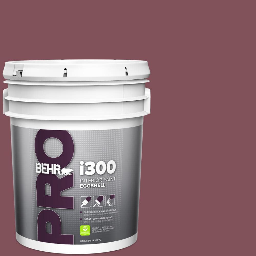 BEHR PRO 5 gal. #HDC-CL-02 Fine Burgundy Eggshell Interior Paint