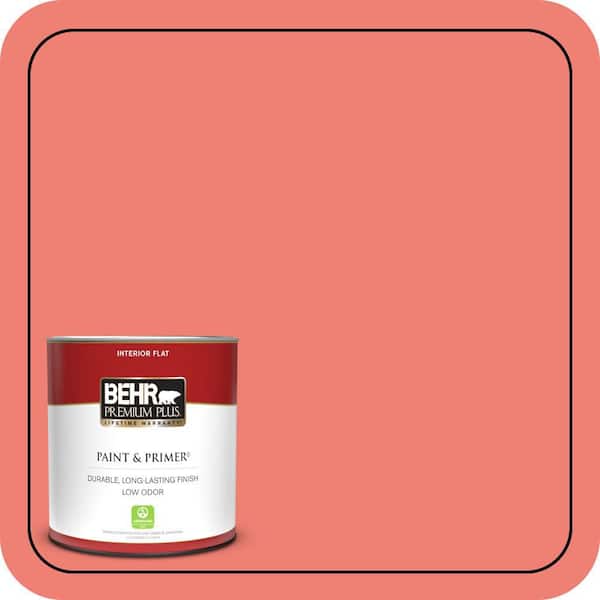 BEHR PREMIUM PLUS #170B-5 Youthful Coral Enamel Low Odor & Primer (4)