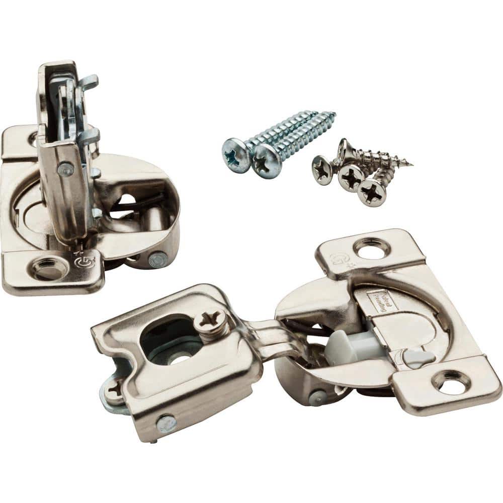 Everbilt 5 Pair Face Frame 35 mm 3/4 in. Overlay Soft-Close Nickel Cabinet Hinge (10 Pieces) (2)