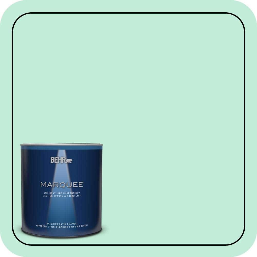 BEHR MARQUEE 1 qt. #470A-2 Seafoam Pearl Satin Enamel Interior Paint & Primer