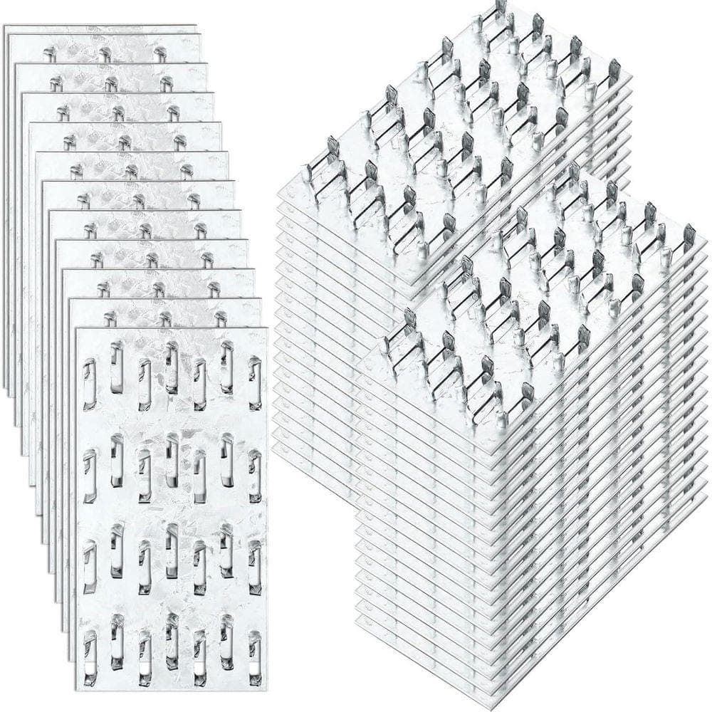 KIWDZFU 2x4 Inch 1mm-Gauge Carbon Steel Nail Stop Nail Plate 40-Pack Galvanized Repair Tie Plates for Timber Connections (1)