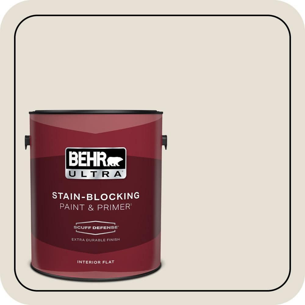 BEHR ULTRA 1 gal. #N310-1 Sand Drift Extra Durable Flat Interior Paint & Primer (1)