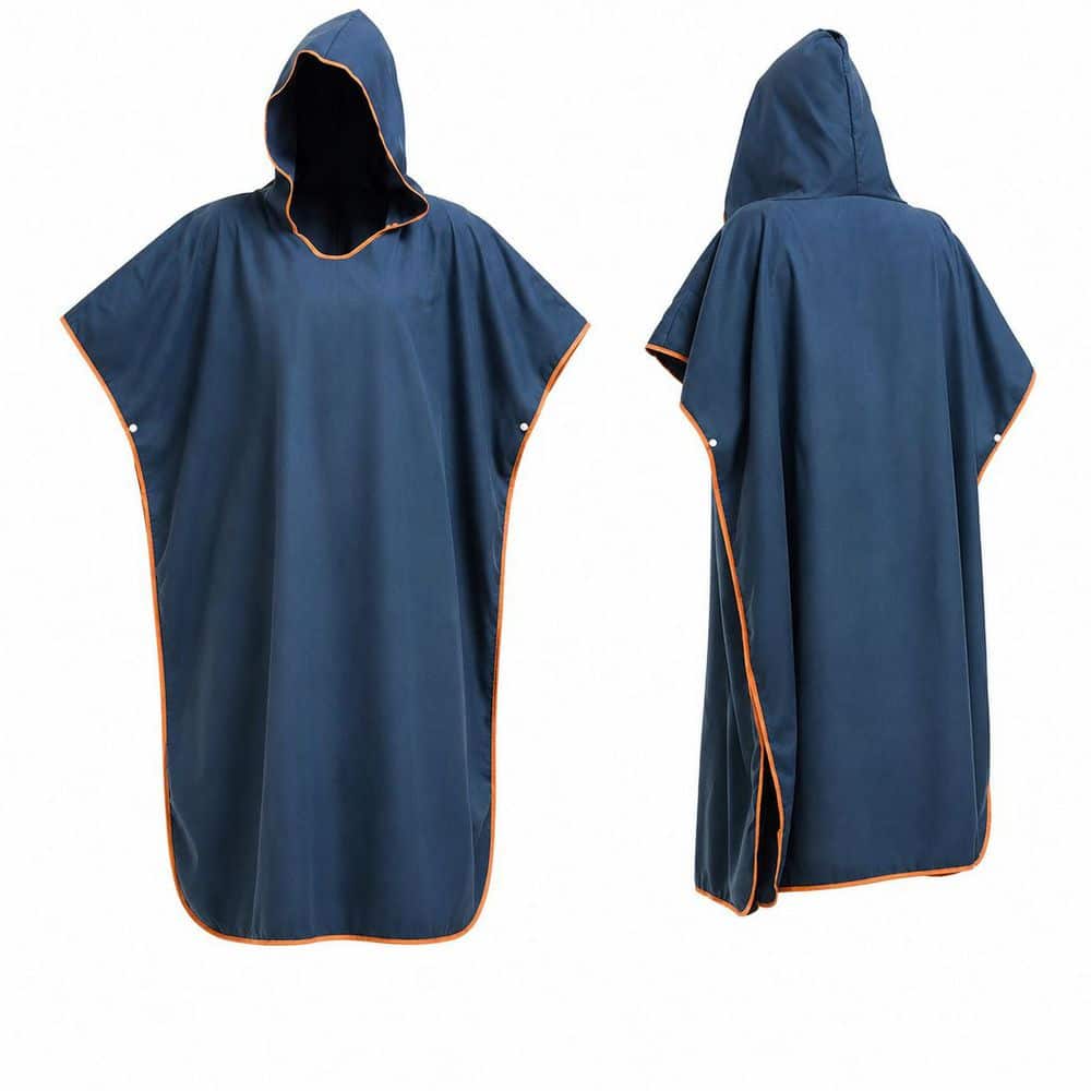 LAIFUCAM Blue Bath Robe Microfiber Surf Poncho Quick Dry Hooded Swim Beach Towel Changing Accessory Piece (1)