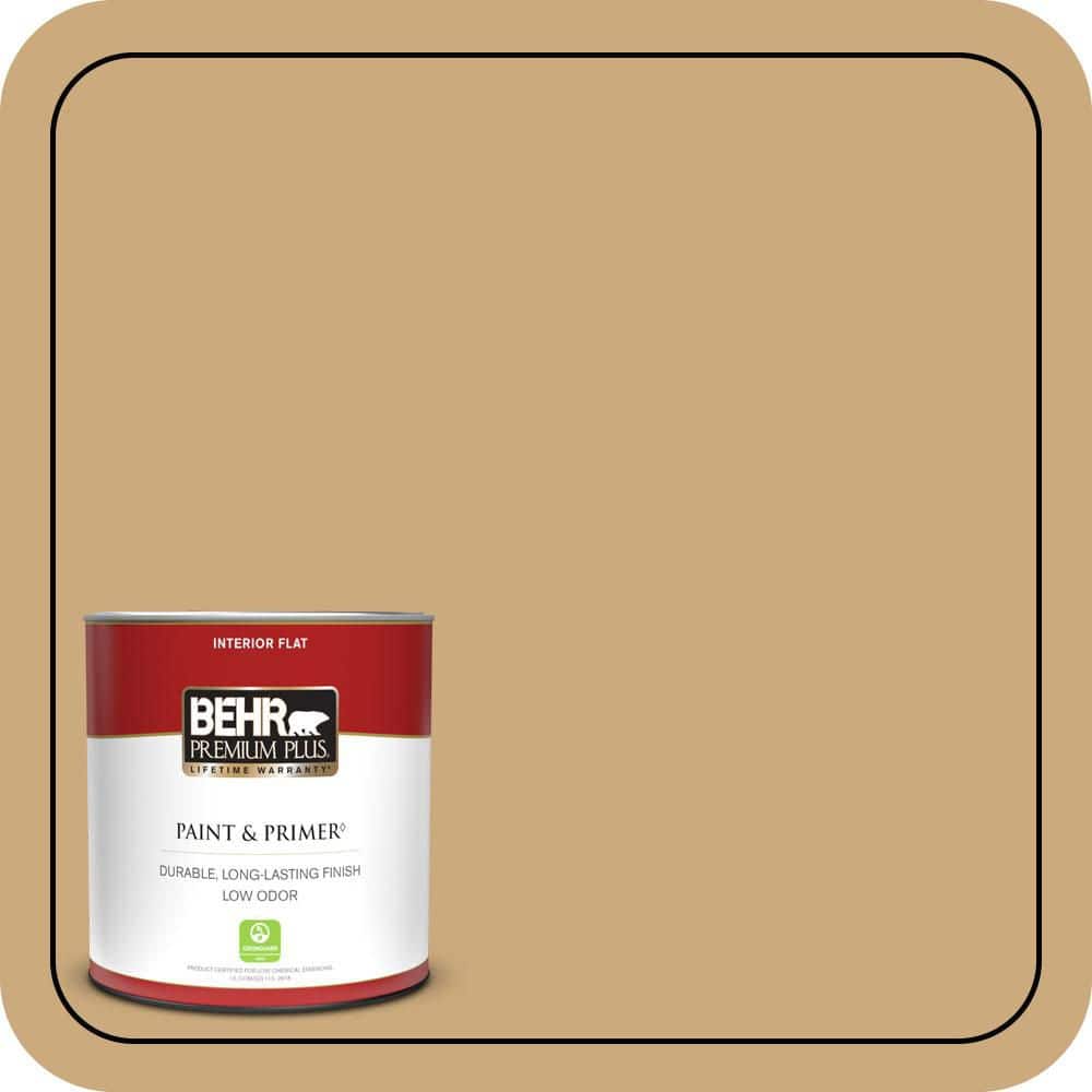 BEHR PREMIUM PLUS #S300-4 Flax Straw Flat Low Odor & Primer (1)