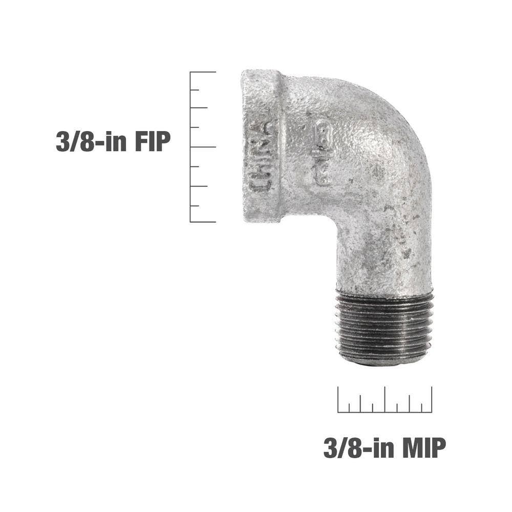 Southland 3/8 in. Galvanized Malleable Iron Degree FPT MPT Street Elbow Fitting (4)