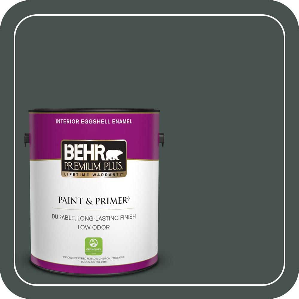 BEHR PREMIUM PLUS 1 gal. #QE-48 New Forest Eggshell Enamel Low Odor Interior Paint & Primer