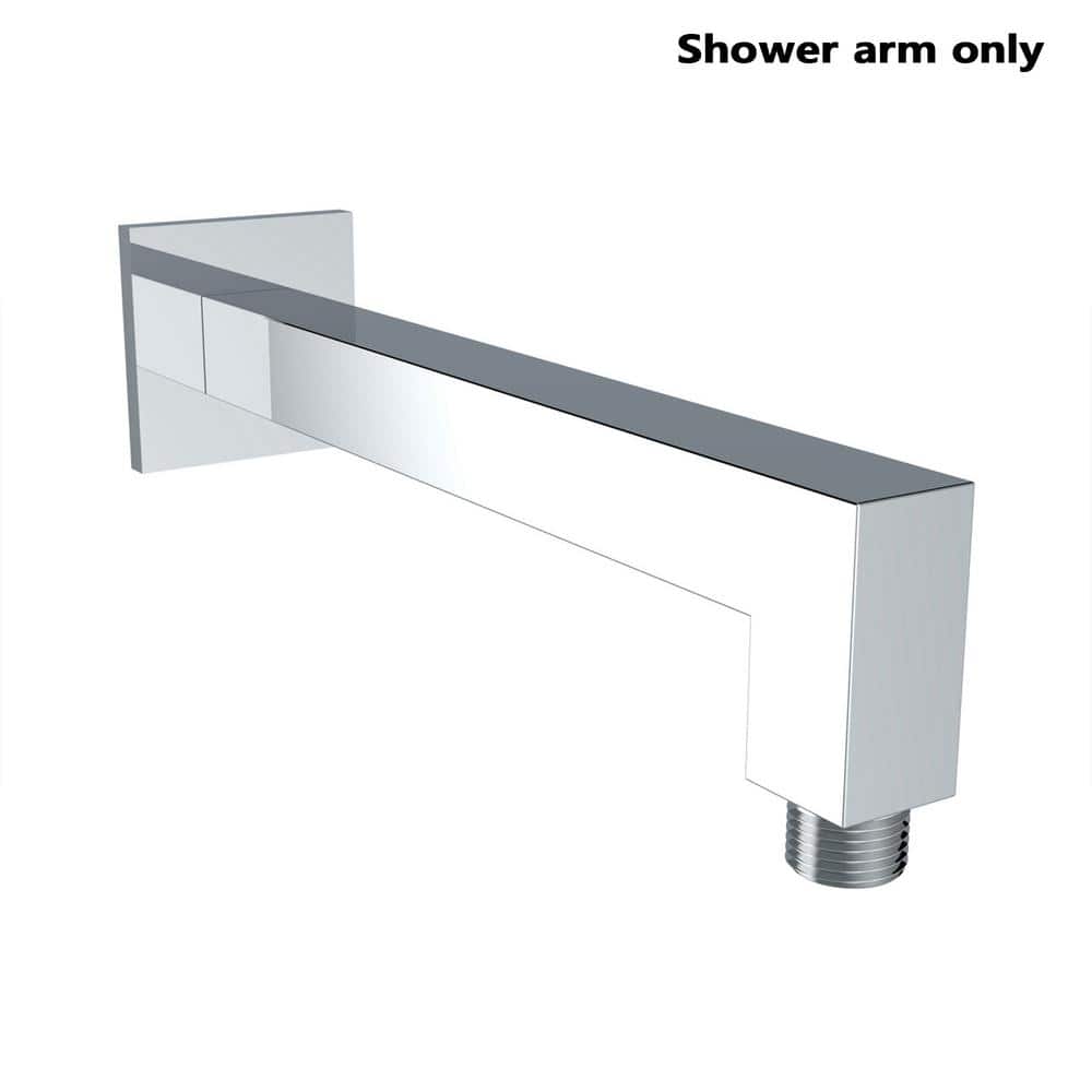 Satico 9 in. Stainless Steel Wall Mount Square Shower Arm, Chrome