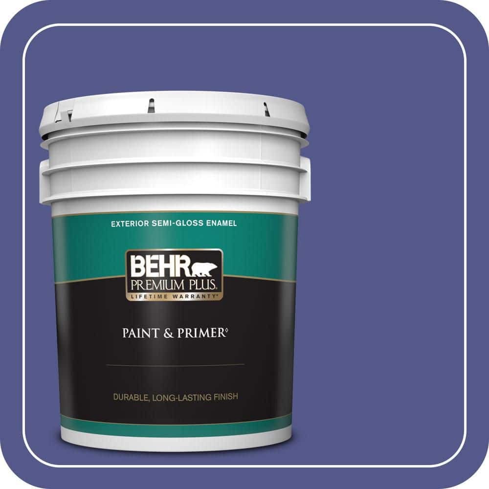 BEHR PREMIUM PLUS 5 gal. #620B-7 Wild Elderberry Semi-Gloss Enamel Exterior Paint & Primer