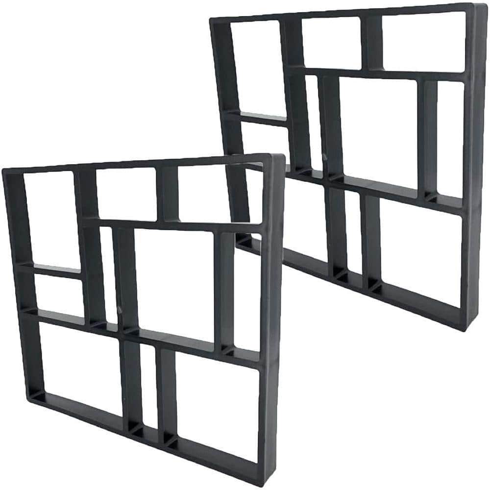 KIWDZFU 17.7 x 15.7 x 1.57 in. Concrete Stepping Stone Path Mold Patio Maker 2-Pack (1)