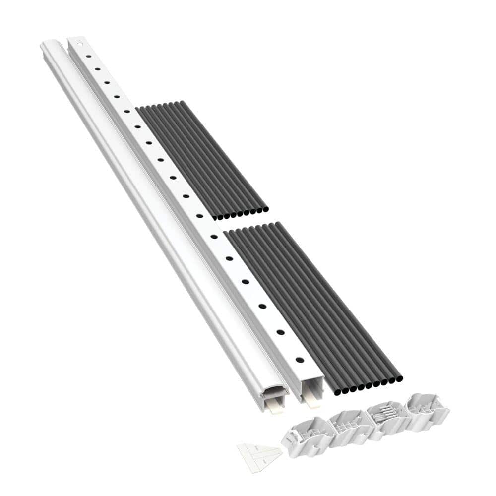 Barrette Outdoor Living Bella Premier Series 8 ft. x 36 in. White Vinyl Stair Rail Kit with Aluminum Balusters (3)