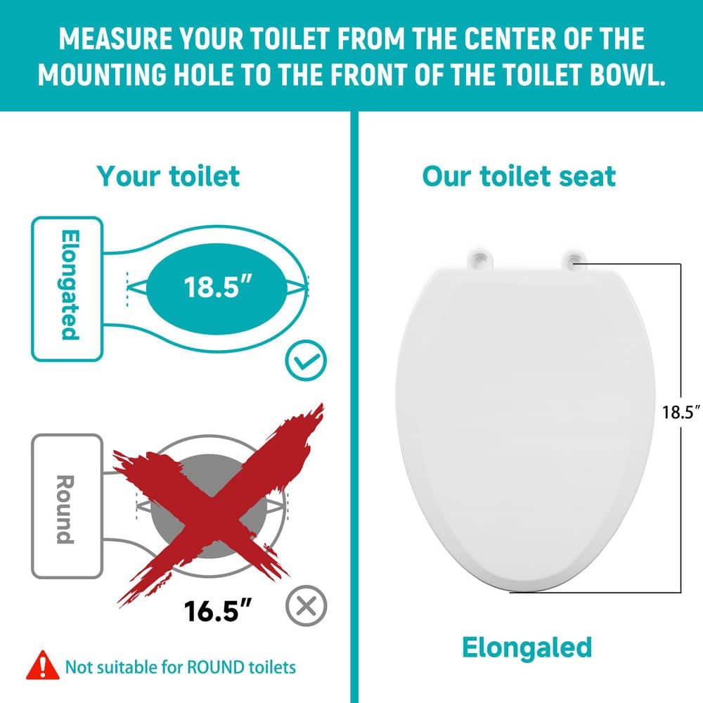 Wudkey Elongated Toilet Seat Risers for Seniors, 2.5 in. Elevated Toilet Seat with Slow Close, Non-Slip Raised Toilet Seat (2)