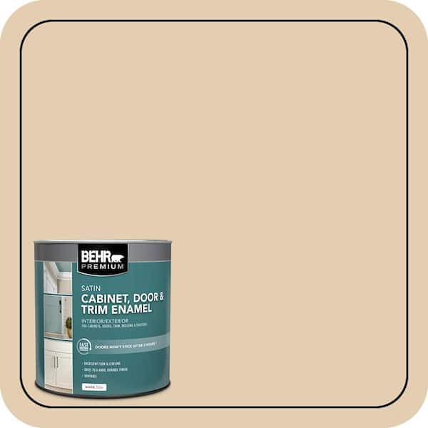 BEHR PREMIUM 1 qt. #HDC-AC-09 Concord Buff Satin Enamel Interior/Exterior Cabinet, Door & Trim Paint (2)