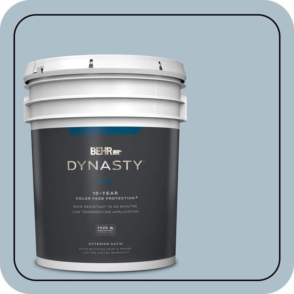 BEHR DYNASTY 5 gal. #570E-3 Liberty Gray Satin Enamel Exterior Stain-Blocking Paint & Primer
