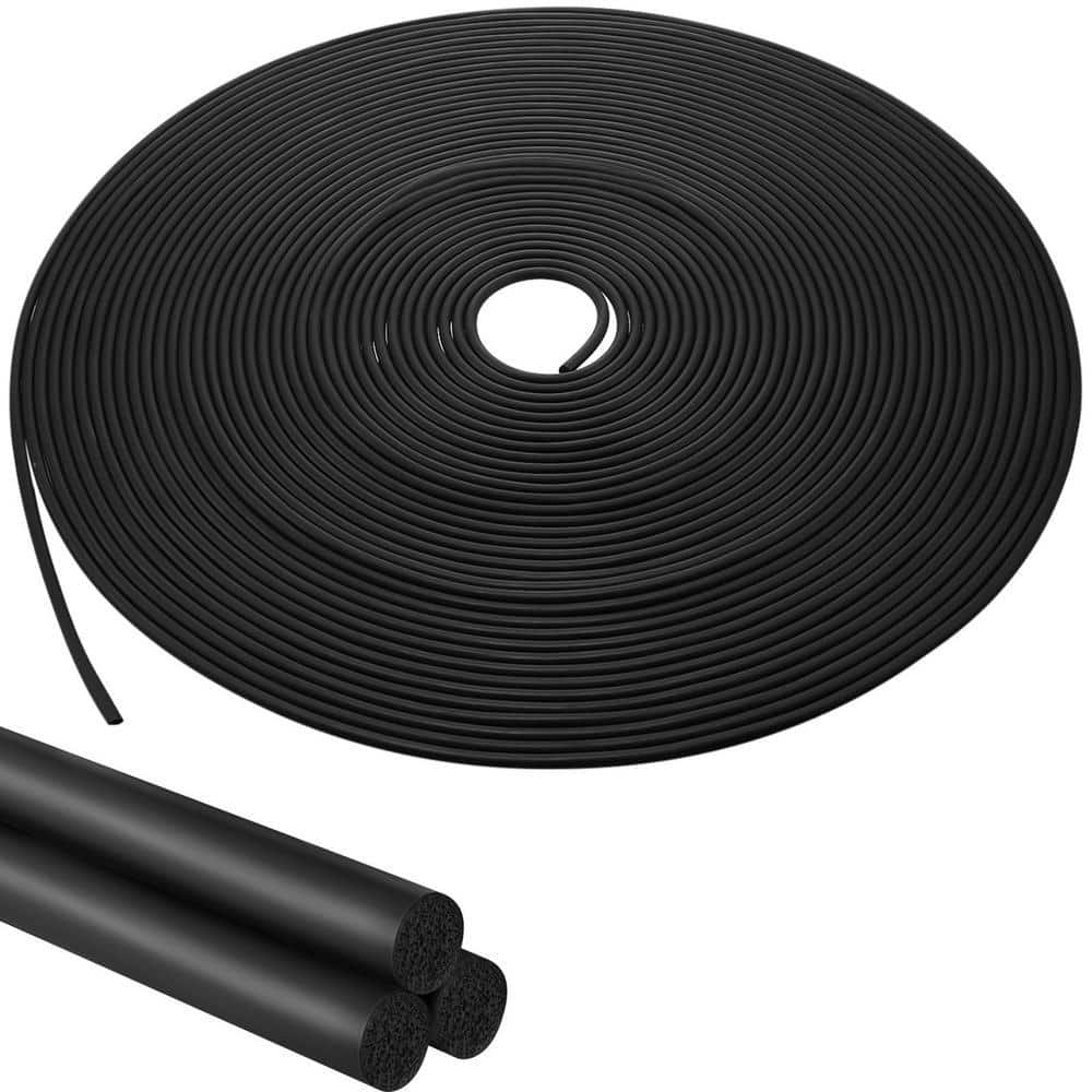 Angel Sar 1/4 in. x 100 ft. Foam Backer Rod, Concrete Expansion Joint Filler for Gaps and Joints, Black
