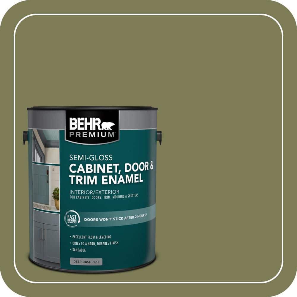 BEHR PREMIUM 1 gal. #S370-6 Seaweed Salad Semi-Gloss Enamel Interior/Exterior Cabinet, Door & Trim Paint