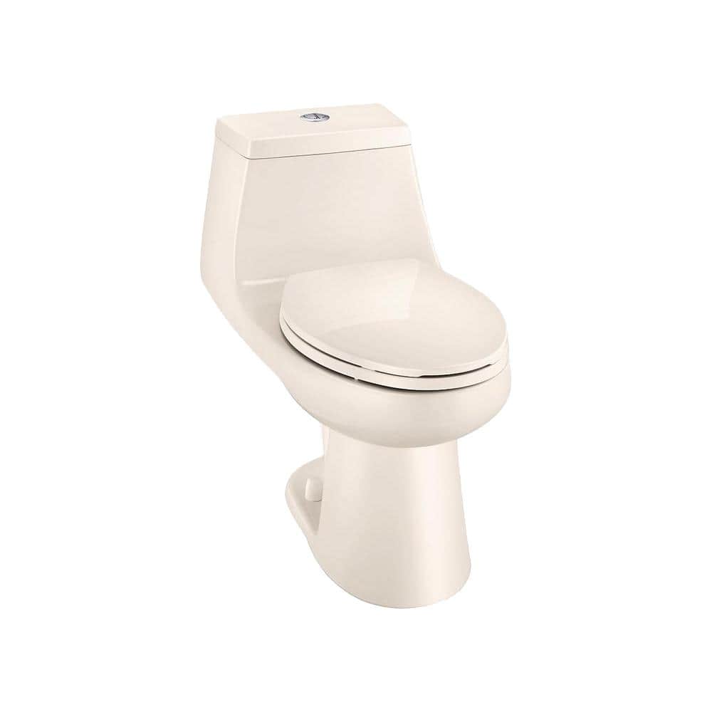 Glacier Bay McClure 12 in. Rough In One-Piece 1.1 GPF/1.6 GPF Dual Flush Elongated Toilet in Bone Seat Included