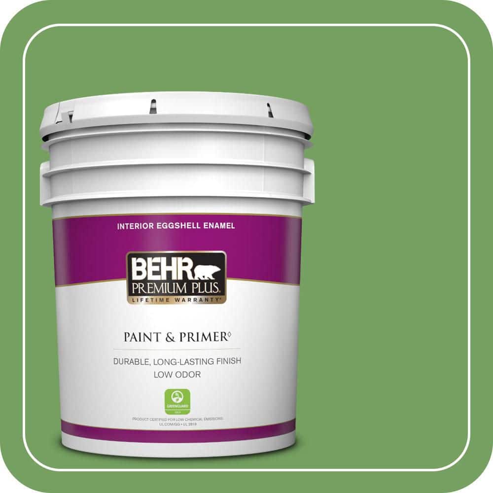 BEHR PREMIUM PLUS 5 gal. #MQ4-47 Parakeet Eggshell Enamel Low Odor Interior Paint & Primer