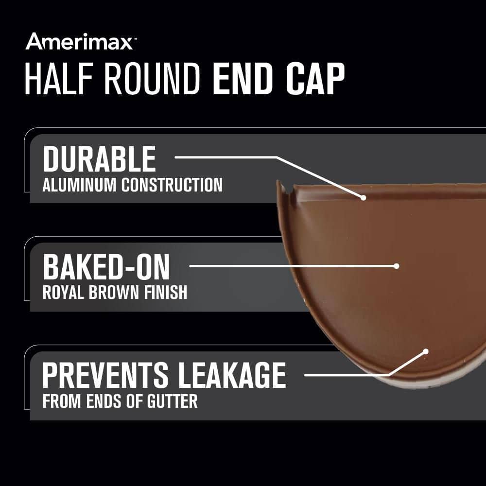 Amerimax Home Products Aluminum Half-Round End Cap (2)