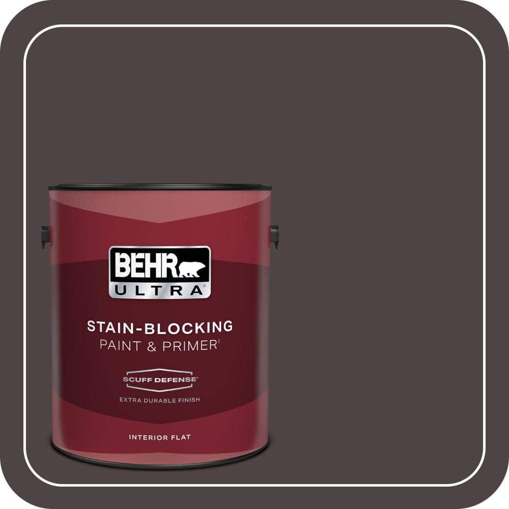 BEHR ULTRA 1 gal. #N110-7 Black Garnet Extra Durable Flat Interior Paint & Primer (1)