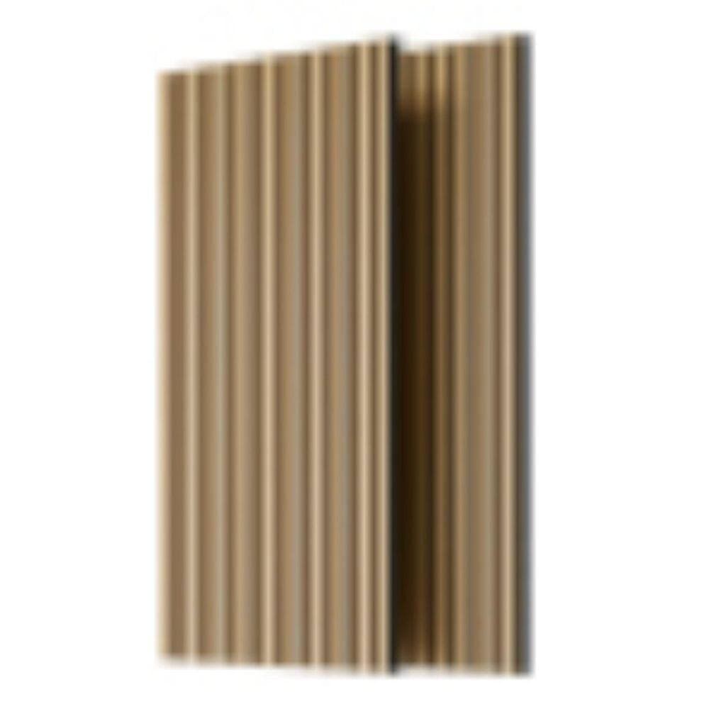 Unbranded 2-Piece White Plus Oak Wood Siding Slat Acoustic Panels, 3D Fluted Sound, 45.27 in. x 23.62 in. Straight Edge