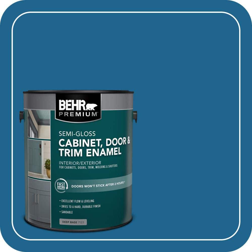 BEHR PREMIUM 1 gal. #MQ5-57 Traditional Blue Semi-Gloss Enamel Interior/Exterior Cabinet, Door & Trim Paint