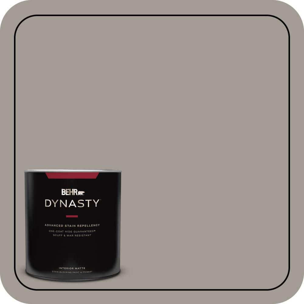 BEHR DYNASTY 1 Qt. #PPU18-15 Fashion Gray One-Coat Hide Matte Interior Stain-Blocking Paint & Primer