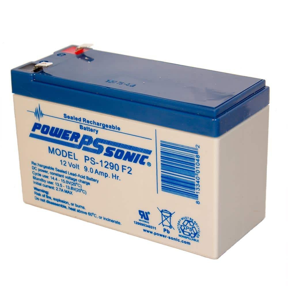 Power-Sonic 12-Volt 9 Ah F2 Terminal Sealed Lead Acid (SLA) Rechargeable Battery (2)