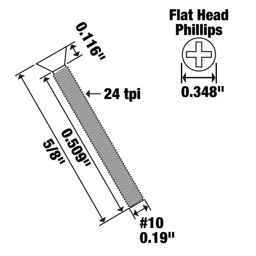 Everbilt #10-24 x 5/8 in. Phillips Flat-Head Machine Screws (4-Pack) (4)