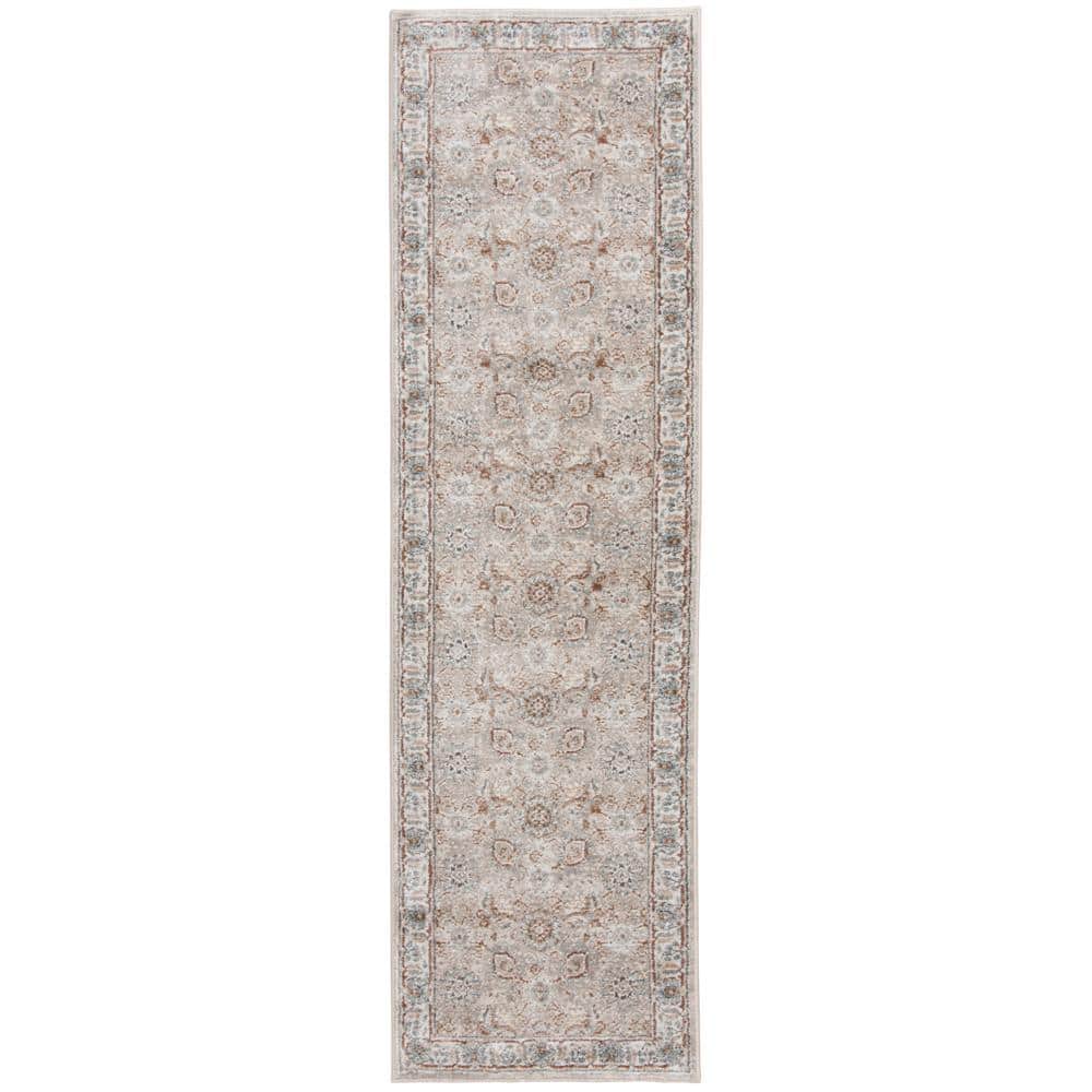 Home Decorators Collection Reynell Gray  Doormat 2 ft. x 7 ft. Floral Area Rug