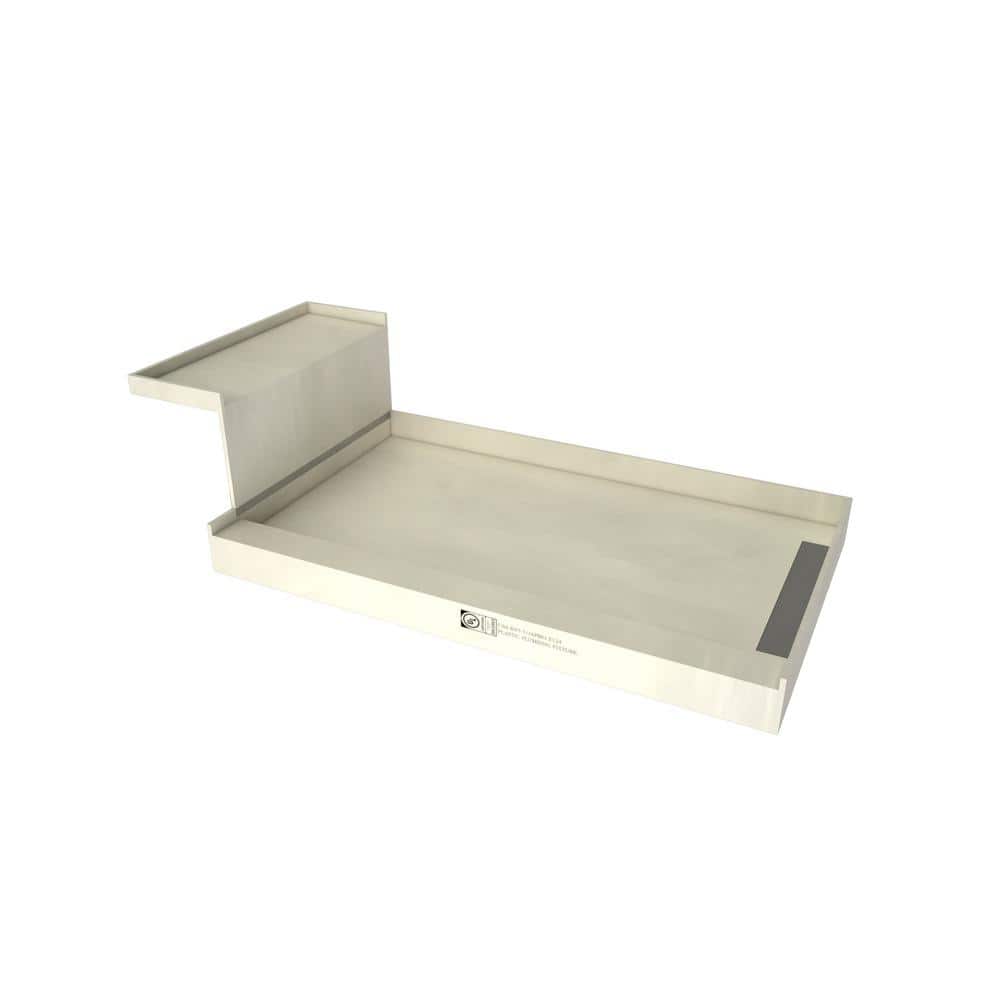 Tile Redi Base'N Bench 48 in. x 72 in. Single Threshold Shower Base and Bench Kit with Right Drain and Tileable Trench Grate (1)