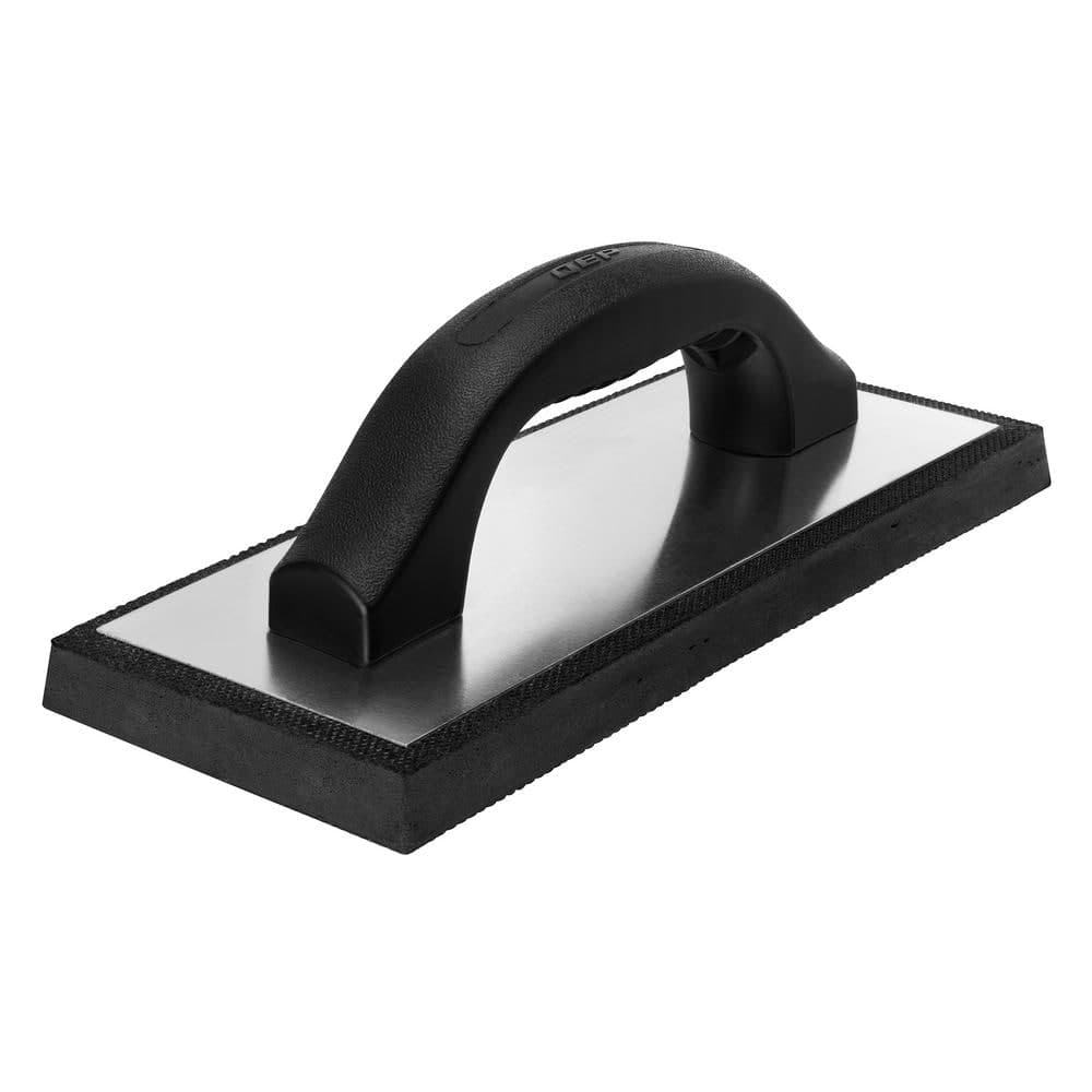QEP 5/8 in. T x 4 in. W x 9.5 in. L Non-Stick Molded Gum Rubber Tile Flooring Hand Float with Contoured D-Handle (1)