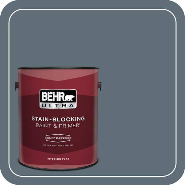 BEHR ULTRA 1 gal. #N480-6 NYPD Extra Durable Flat Interior Paint & Primer (2)