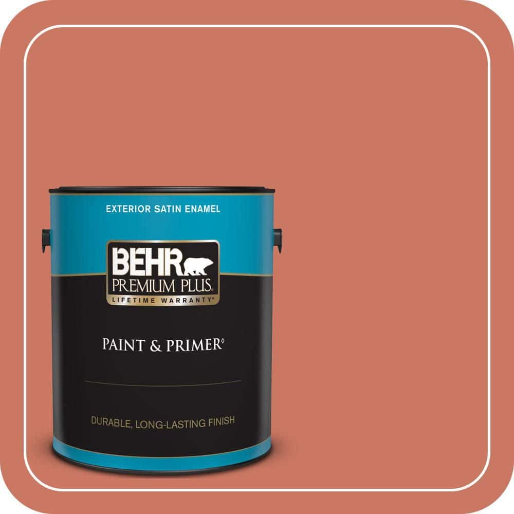 BEHR PREMIUM PLUS 1 gal. #MQ4-33 Aloe Blossom Satin Enamel Exterior Paint & Primer