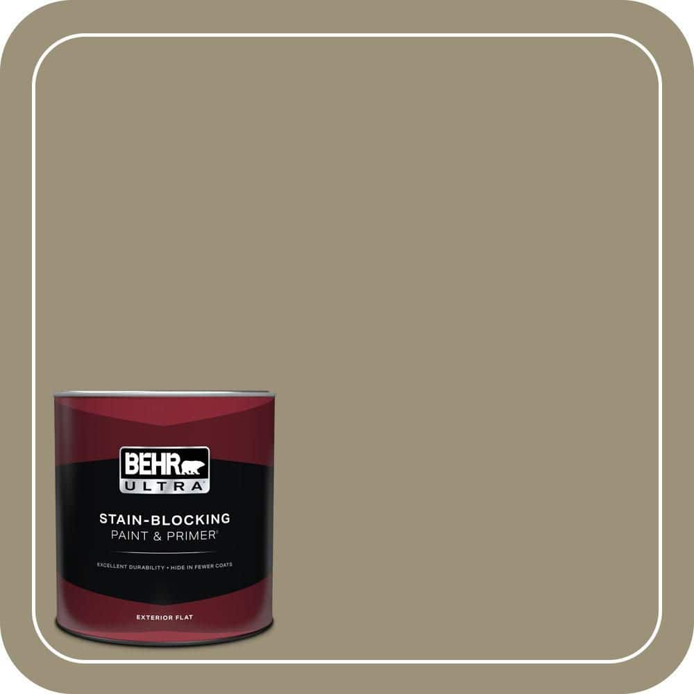 BEHR ULTRA 1 qt. #N340-5 Grassy Savannah Flat Exterior Paint & Primer (1)