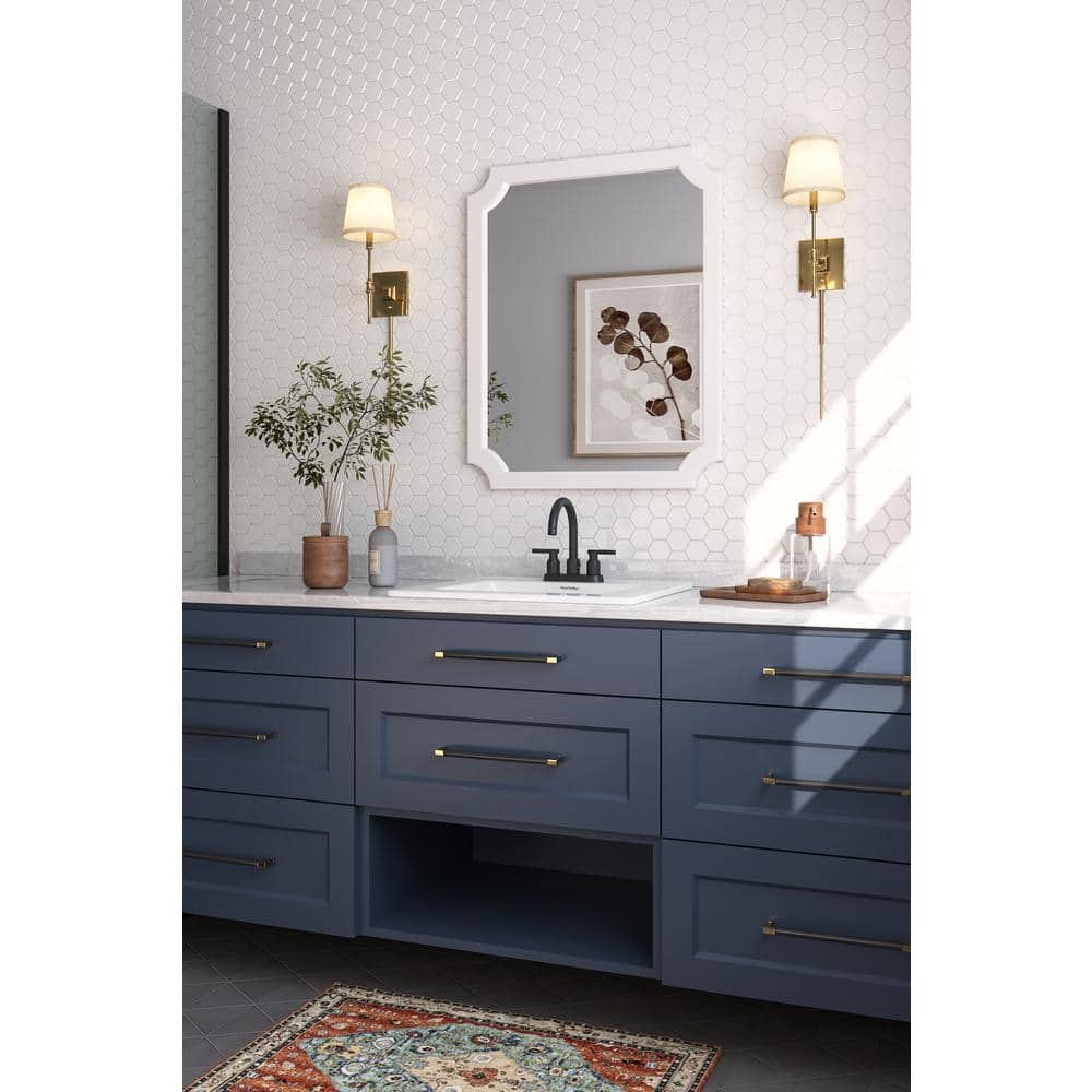 DEERVALLEY 21 in. x 18 in. Drop-in Bathroom Sink in White Fireclay with 4 in. Centerset Faucet Holes and Overflow Drain (2)