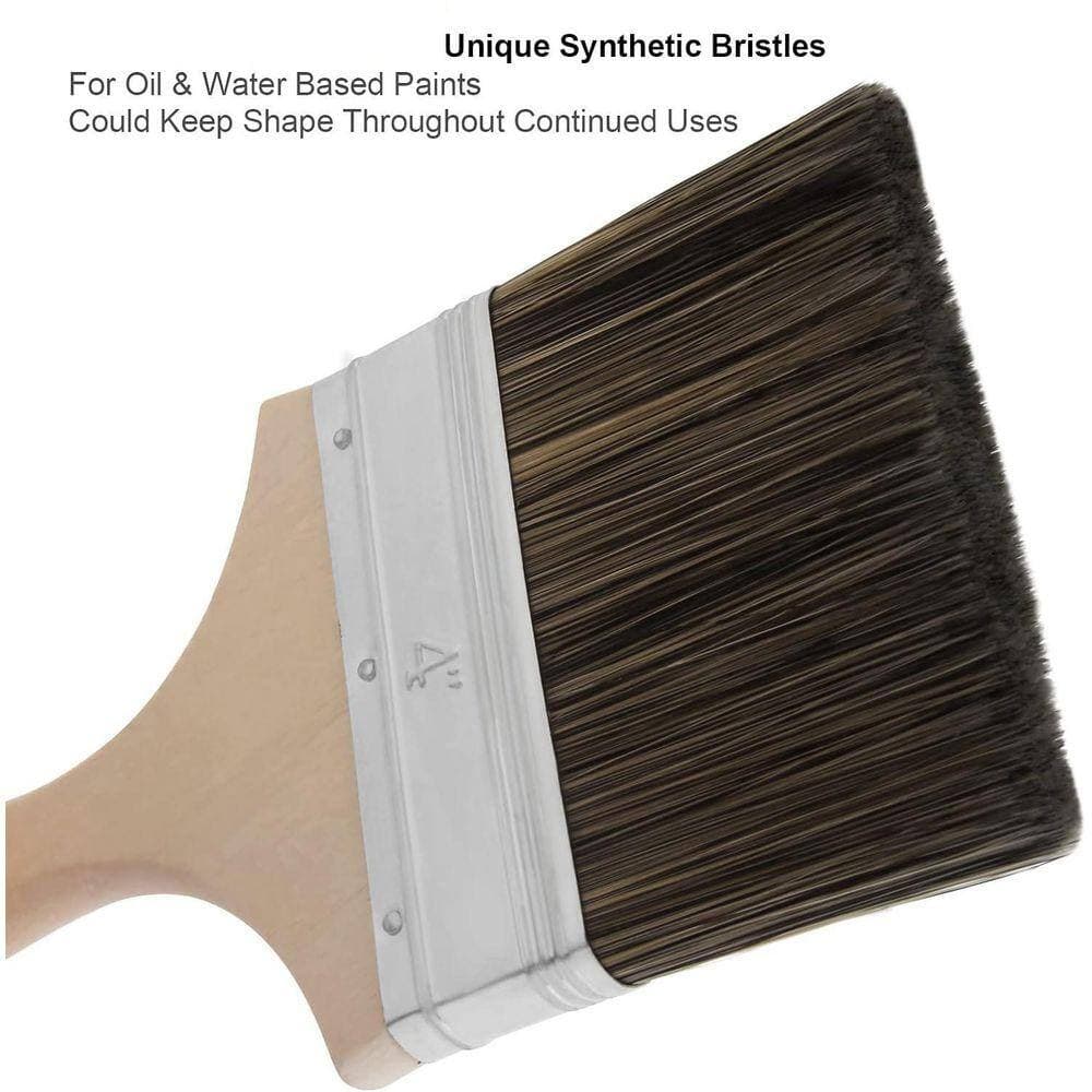 KIWDZFU 4 in. Double Thick Chip Paint Brush for Walls and Fence Staining with Wooden Handle for Varnish Paste Gesso Limewash (2)