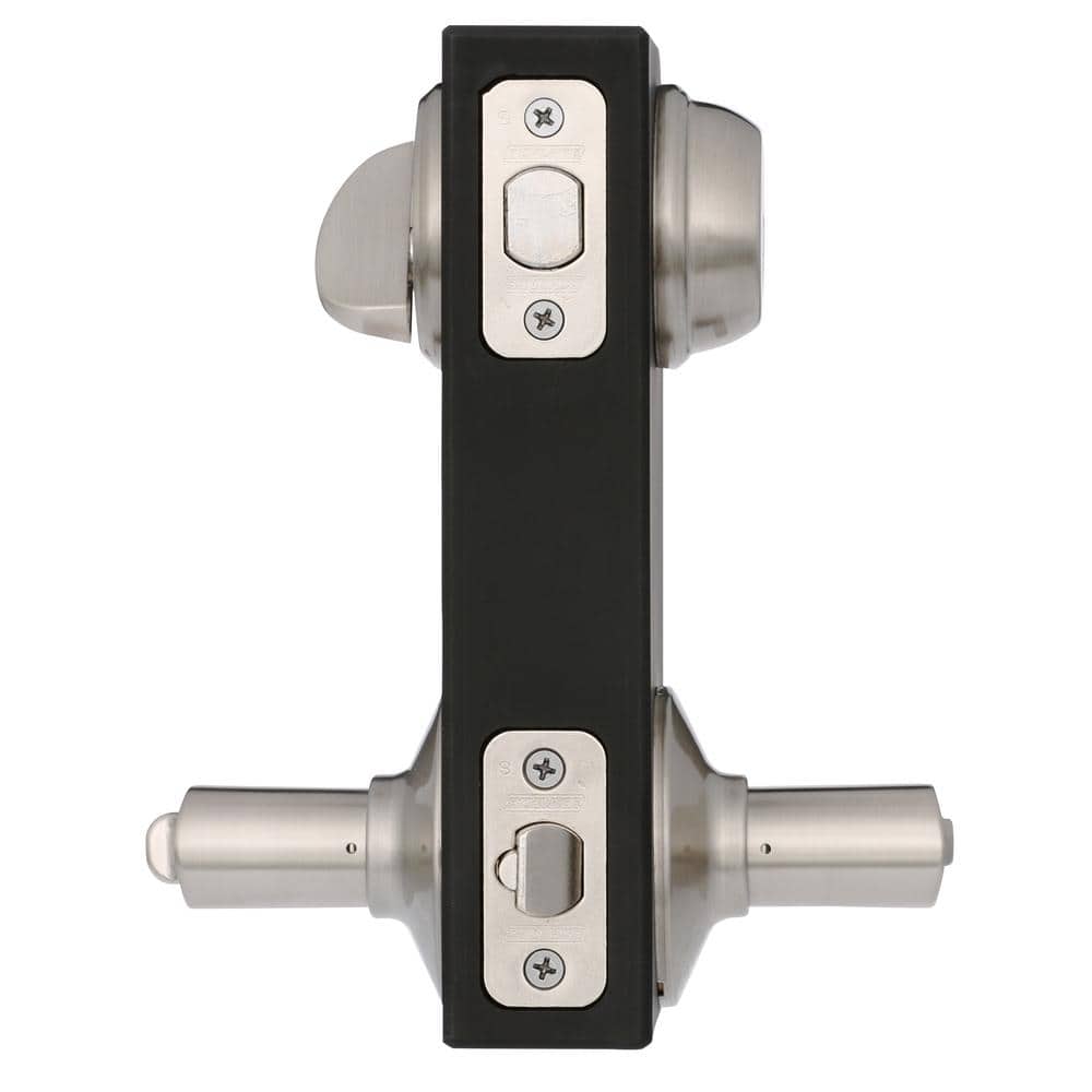 Schlage Latitude Satin Nickel Single Cylinder Deadbolt and Keyed Entry Door Handle Combo Pack (3)