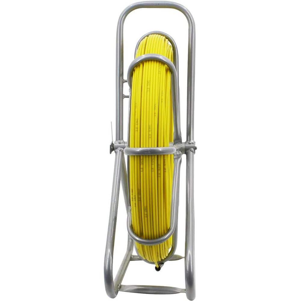 Ahfiwaso 350 ft. Fiberglass Duct Rodder Fish Tape Cable Running Rod Cable Puller with Steel Reel Stand for Telecommunication (3)