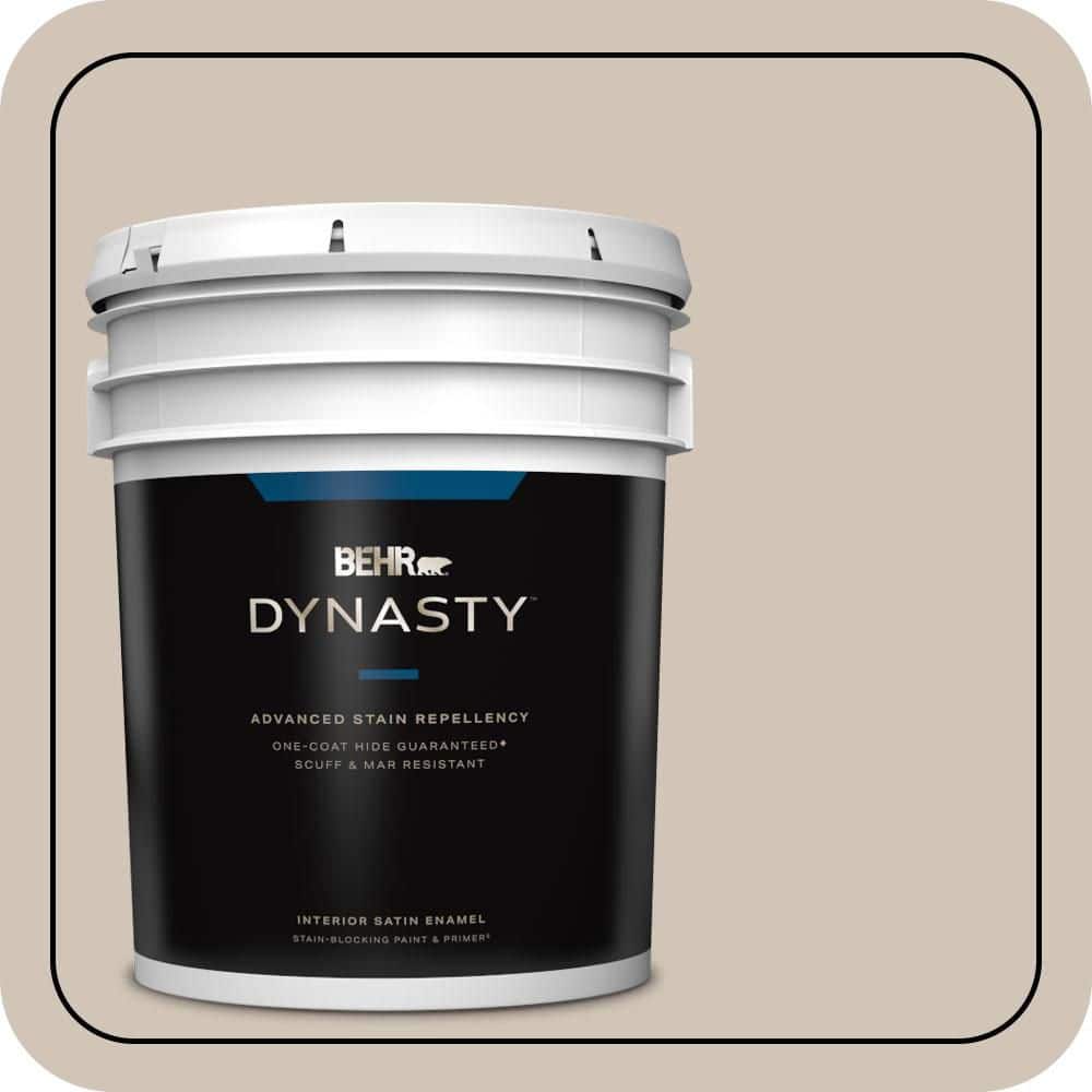 BEHR DYNASTY 5 gal. #PWN-70 Indulgent Mocha Satin Enamel Interior Stain-Blocking Paint & Primer