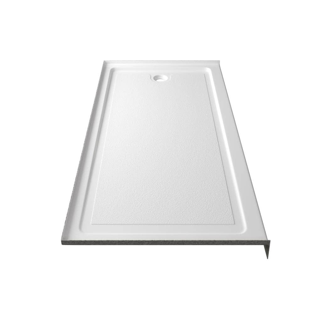 PULSE Showerspas 60 in. L x 30 in. W Alcove Shower Pan Base with Front Drain in White Acrylic (2)