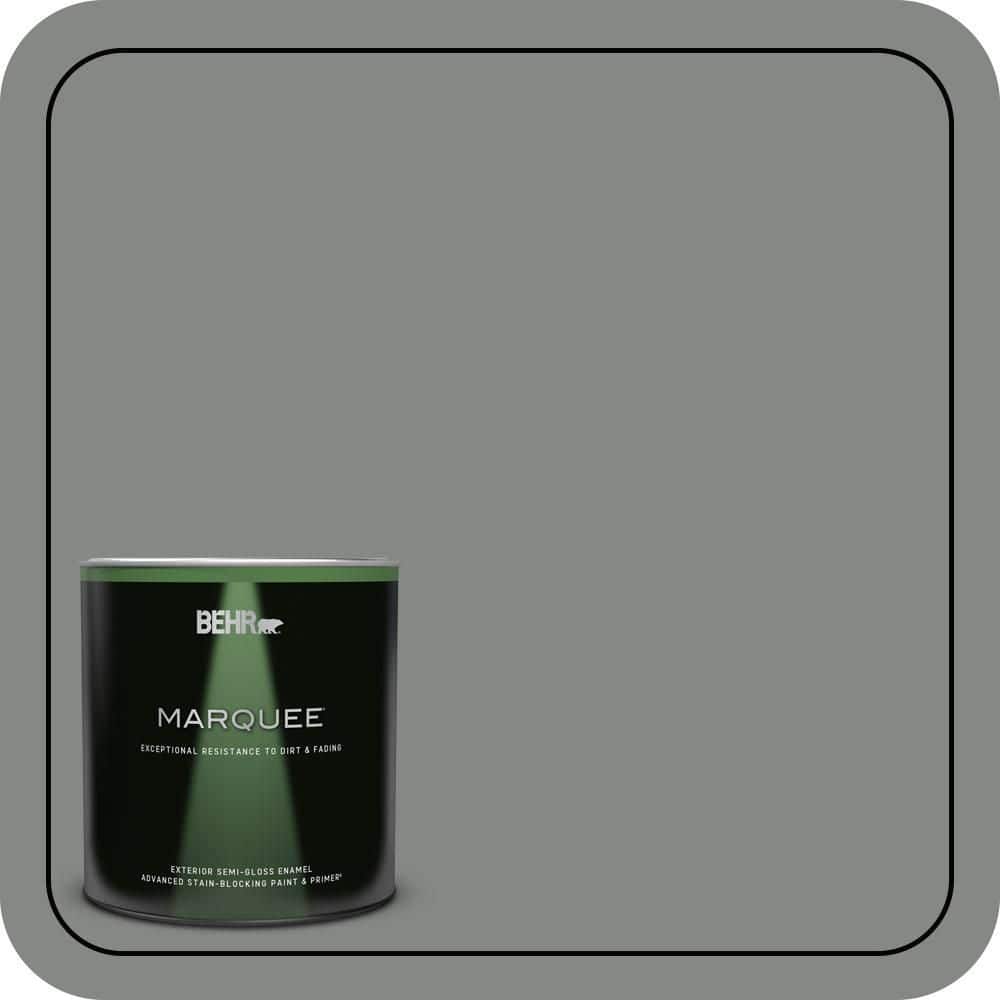 BEHR MARQUEE 1 qt. #PPU25-17 Euro Gray Semi-Gloss Enamel Exterior Paint & Primer