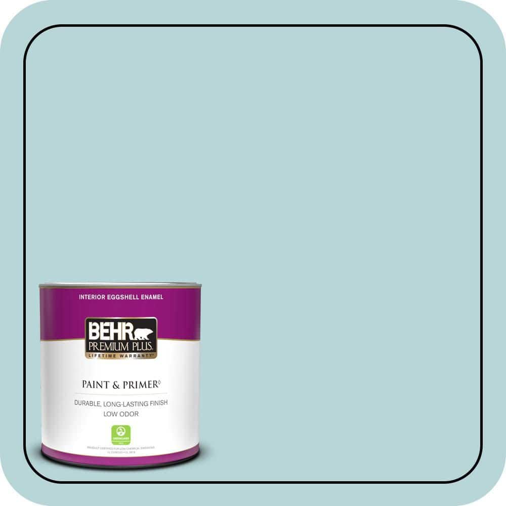 BEHR PREMIUM PLUS 1 qt. #510E-2 Rhythmic Blue Eggshell Enamel Low Odor Interior Paint & Primer