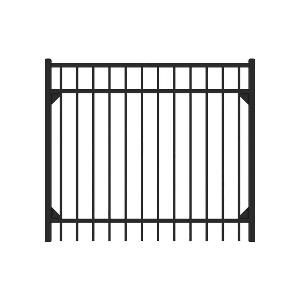 FORTRESS Athens 5 ft. W 4 ft. H Aluminum Metal Flat Top Design Fence Walk Gate
