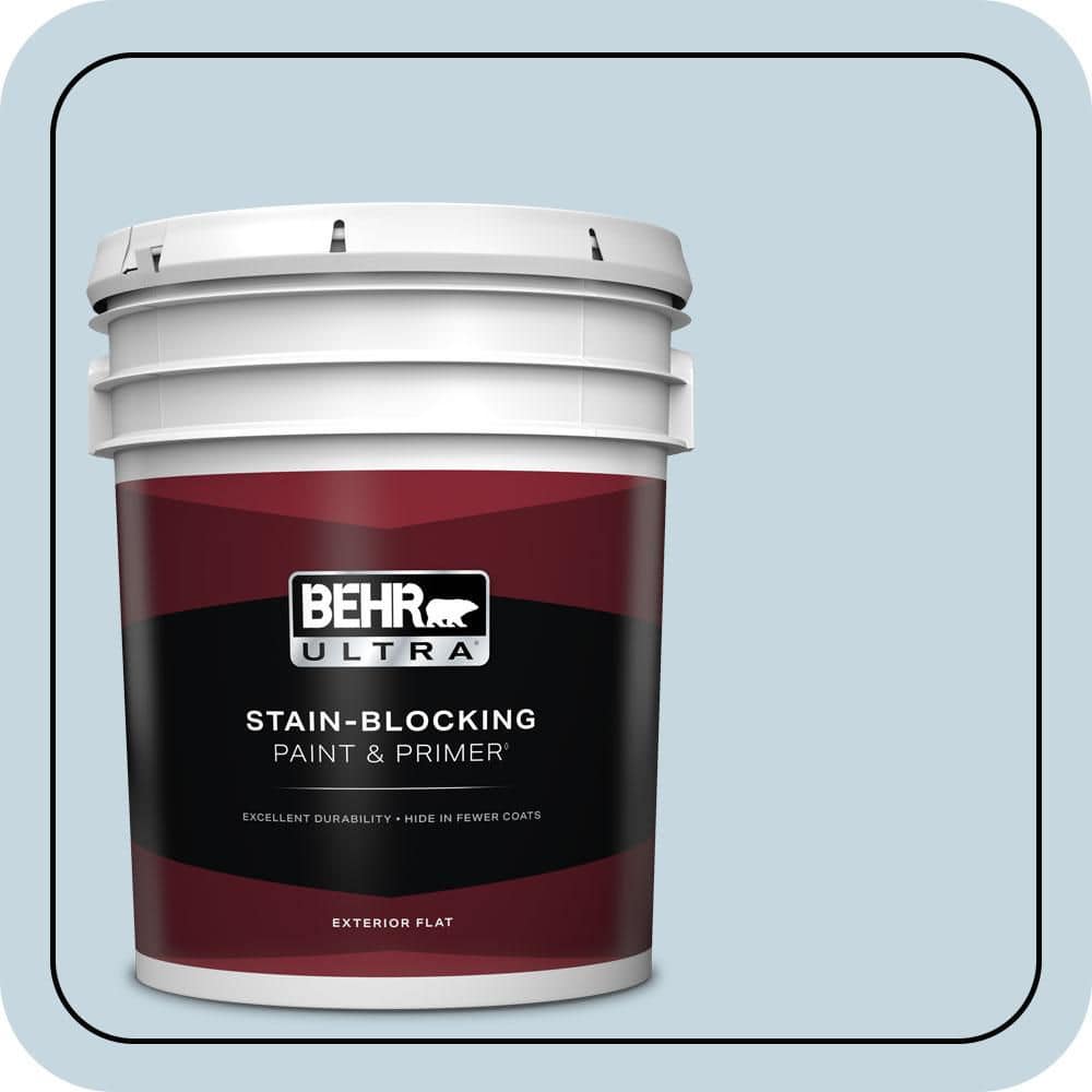 BEHR ULTRA 5 gal. #S510-1 Prairie Sky Flat Exterior Paint & Primer