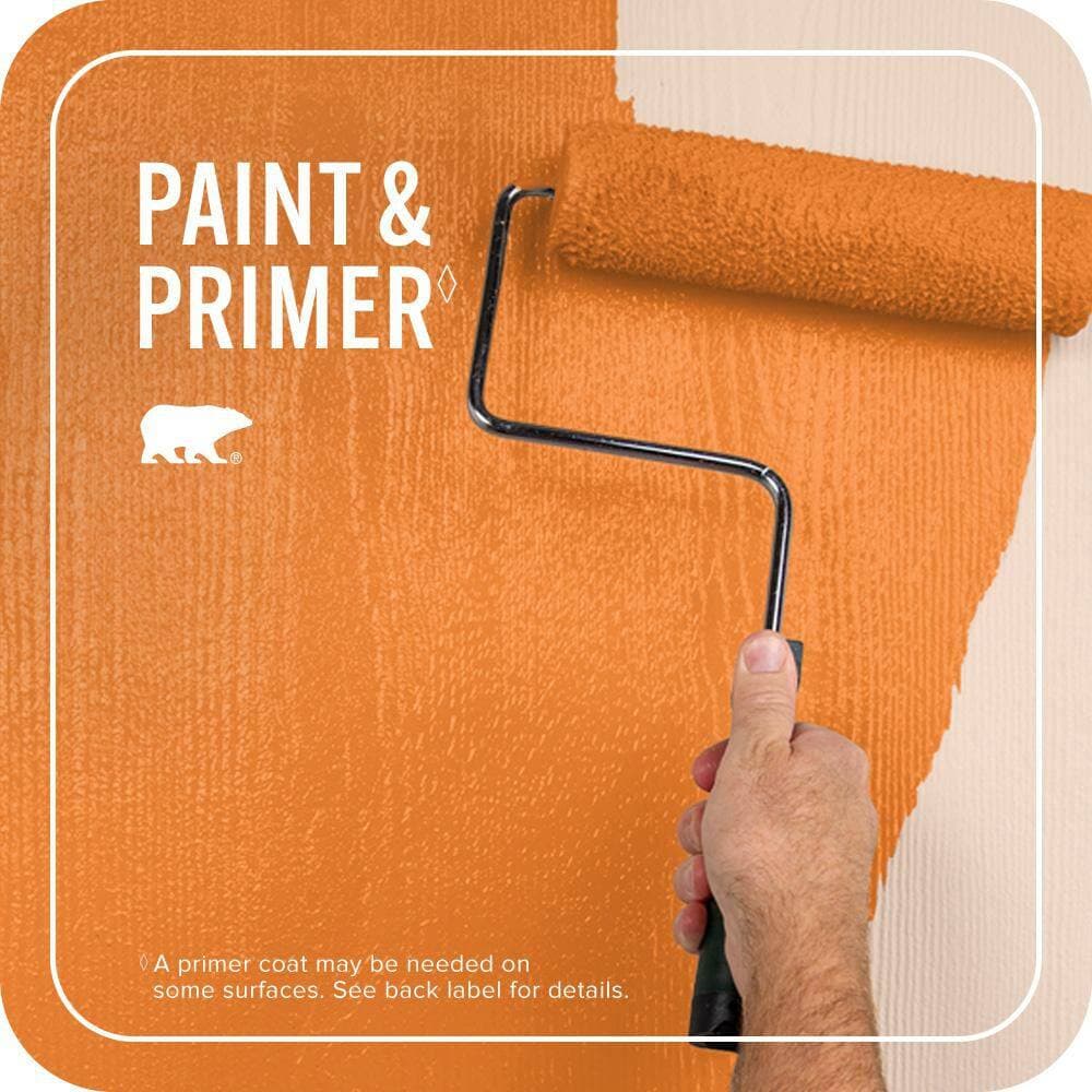 BEHR PREMIUM PLUS 1 qt. #S-G-270 Summer Citrus Semi-Gloss Enamel Exterior Paint & Primer (3)
