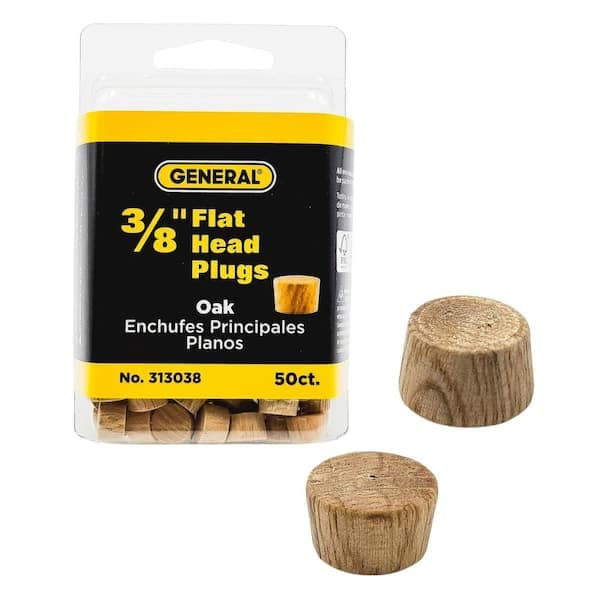 General Tools 3/8 in. Flat Head Oak Plugs